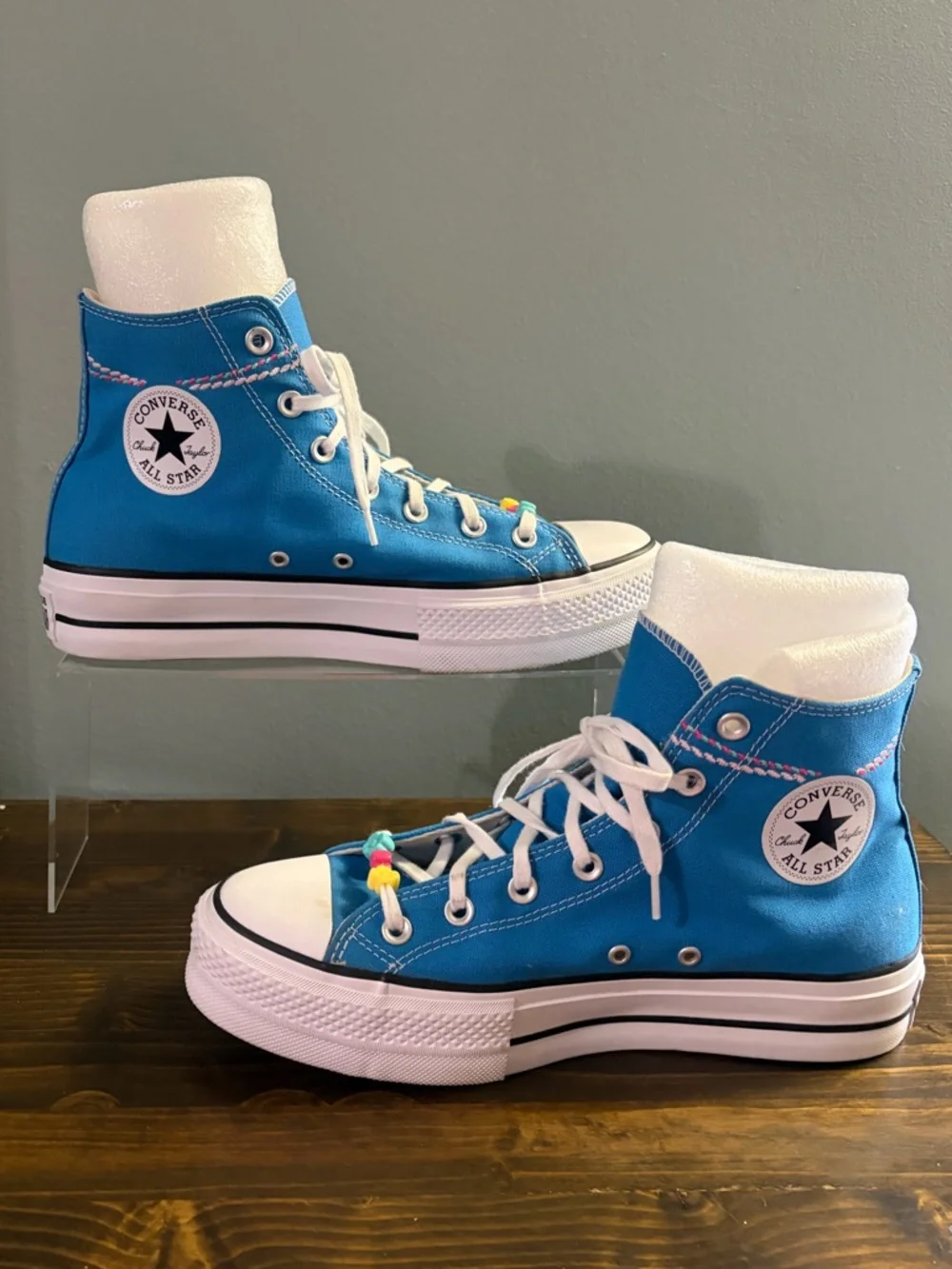 Chuck Taylor All Star Lift Kidult Women Converse Dial up Blue High-Top Sneakers - Picture 5 of 14